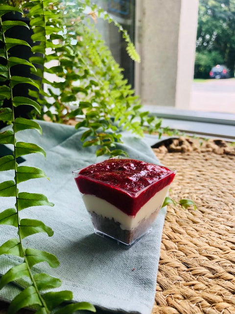 Verrines dessert fromage et framboise