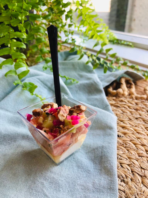 Verrines de saumon, kiwi et érable