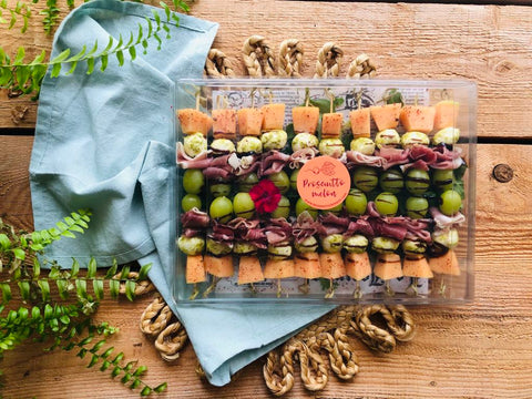 Plateau de brochettes prosciutto et melon